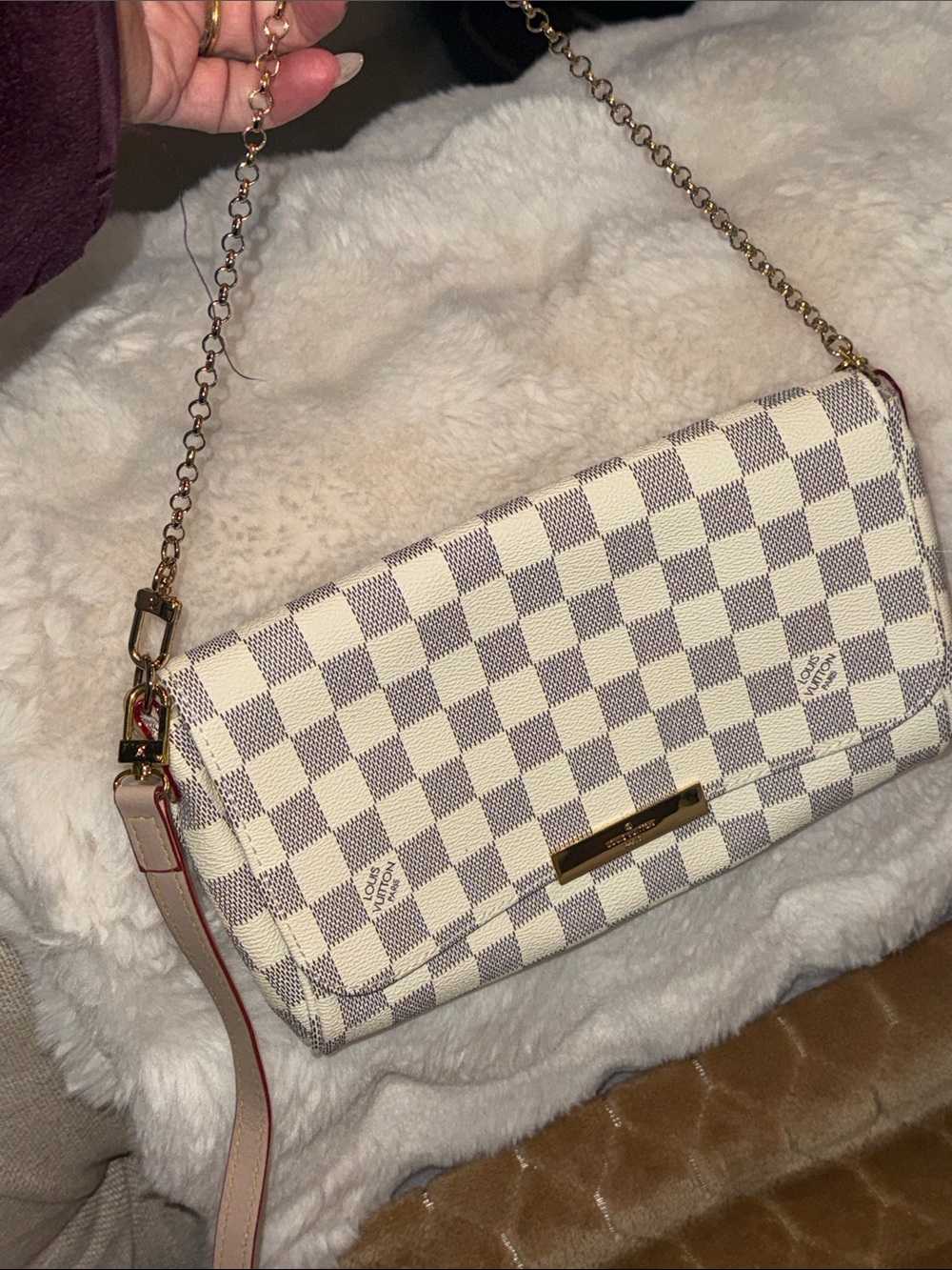 Damier Azur Crossbody Bag in White/Blue - Picture 7 of 8